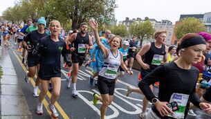 <p>Michelle McCabe during the Dublin City Marathon.</p> <p>Michelle McCabe during the Dublin City Marathon.</p>