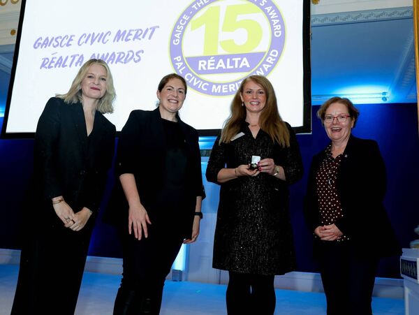 • From Left to Right: Áine Kerr, Gaisce Chairperson, Fiona Coghlan, Irish Rugby International, Claire Molloy, Patrician Secondary School and Avril Ryan, Gaisce CEO. • From Left to Right: Áine Kerr, Gaisce Chairperson, Fiona Coghlan, Irish Rugby International, Claire Molloy, Patrician Secondary School and Avril Ryan, Gaisce CEO.