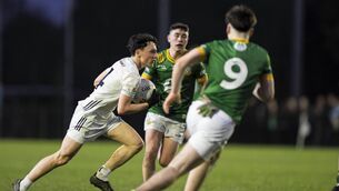 <p>Liam Mescal uses his pace to run at the Meath defence Photo: James Lawlor</p> <p>Liam Mescal uses his pace to run at the Meath defence Photo: James Lawlor</p>