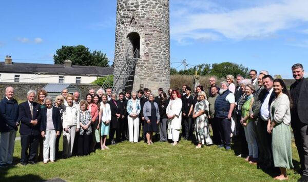 Some of the large attendance at the opening of the round tower Some of the large attendance at the opening of the round tower